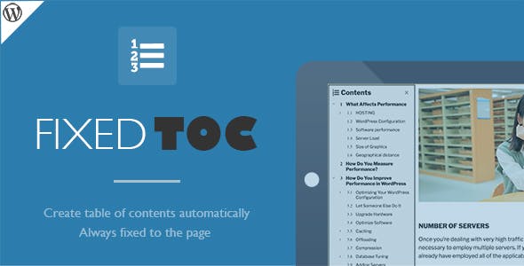 Fixed TOC v3.1.24 - table of contents for WordPress plugin