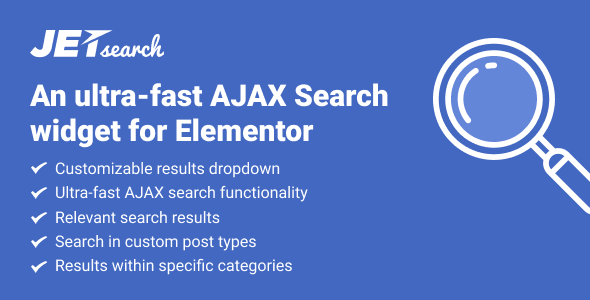 JetSearch v3.5.6 - AJAX Search widget for Elementor