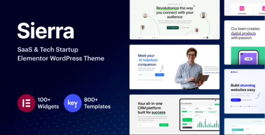 Sierra v1.7 - SaaS & Tech Startup Elementor WordPress Theme